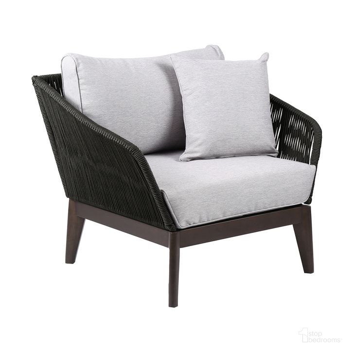 The appearance of Athos Indoor Outdoor Club Chair In Gray designed by Armen Living in the modern / contemporary interior design. This gray piece of furniture  was selected by 1StopBedrooms from Athos Collection to add a touch of cosiness and style into your home. Sku: LCATCHWDDK. Product Type: Outdoor Lounge Chair. Material: Rope. Image1