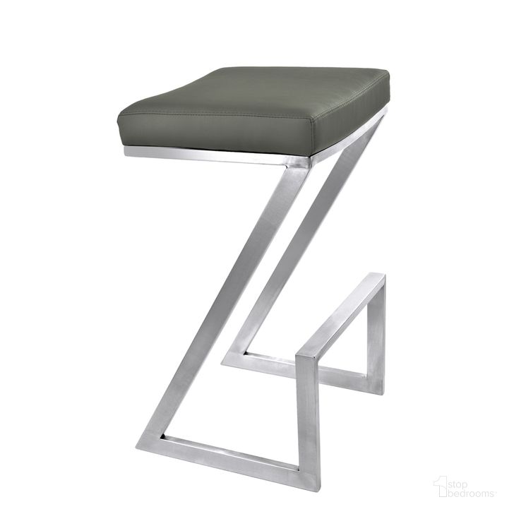 The appearance of Atlantis 26 Inch Gray Brushed Stainless Steel Backless Barstool designed by Armen Living in the modern / contemporary interior design. This grey piece of furniture  was selected by 1StopBedrooms from Atlantis Collection to add a touch of cosiness and style into your home. Sku: LCAT26BAGR. Product Type: Barstool. Material: Stainless Steel. Image1