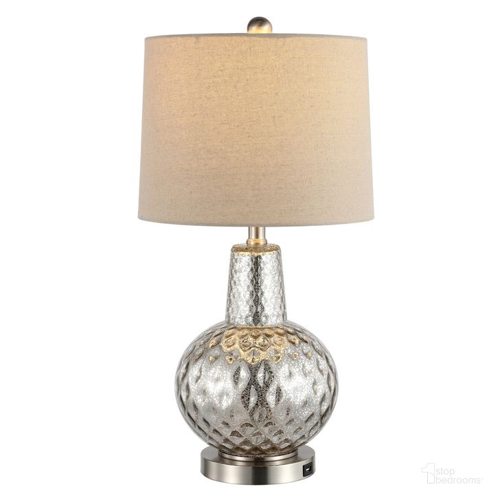 The appearance of Atlas Silver and Ivory Table Lamp designed by Safavieh in the modern / contemporary interior design. This ivory and silver piece of furniture  was selected by 1StopBedrooms from Safavieh TBL Collection to add a touch of cosiness and style into your home. Sku: TBL4201A. Product Type: Table Lamp. Image1