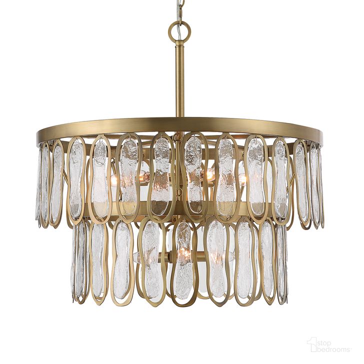 The appearance of Aurelie 9 Light Round Pendant In Brass designed by Uttermost in the  interior design. This brass piece of furniture  was selected by 1StopBedrooms from Aurelie Collection to add a touch of cosiness and style into your home. Sku: 21586. Material: Steel. Product Type: Pendant Lighting. Image1