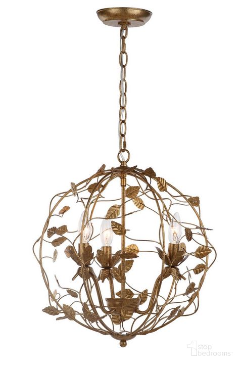 The appearance of Austen Gold Leaf Cage Chandelier designed by Safavieh in the modern / contemporary interior design. This gold piece of furniture  was selected by 1StopBedrooms from Safavieh CHA Collection to add a touch of cosiness and style into your home. Sku: CHA4007A. Product Type: Chandelier. Image1