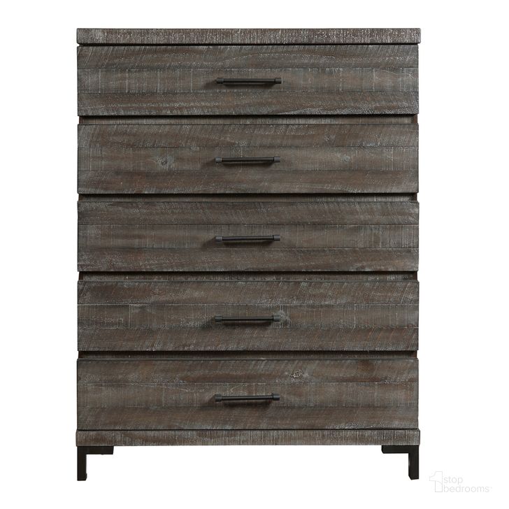 The appearance of Austin 5 Drawer Chest In Brown designed by Pulaski in the rustic / southwestern interior design. This brown piece of furniture  was selected by 1StopBedrooms from Austin Collection to add a touch of cosiness and style into your home. Sku: S826-040. Material: Wood. Product Type: Chest. Image1