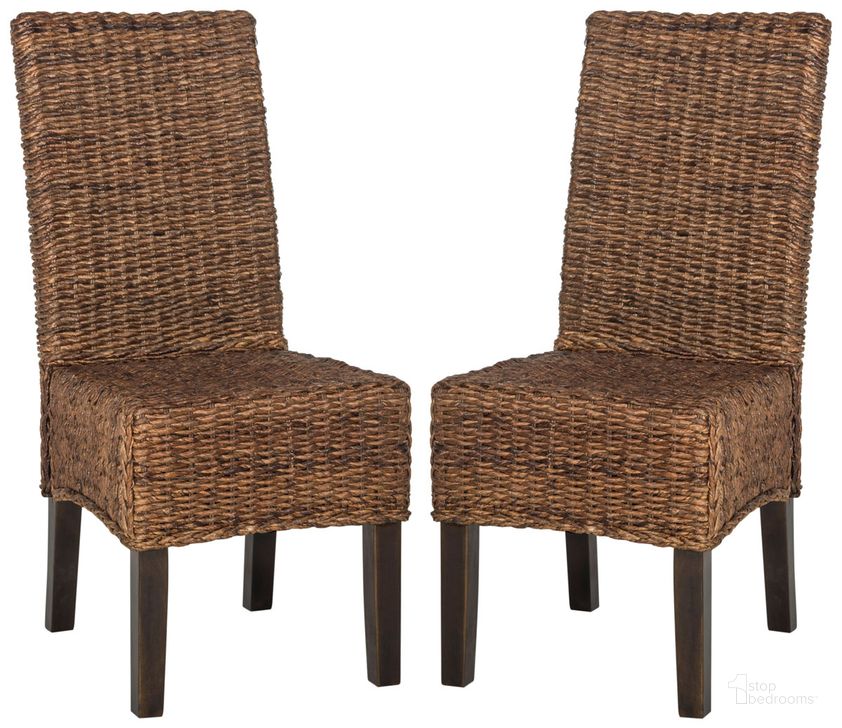 The appearance of Avita Brown Wicker Dining Chair Set of 2 designed by Safavieh in the traditional interior design. This brown piece of furniture  was selected by 1StopBedrooms from Avita Collection to add a touch of cosiness and style into your home. Sku: SEA8012B-SET2. Product Type: Dining Chair. Material: Rattan. Image1