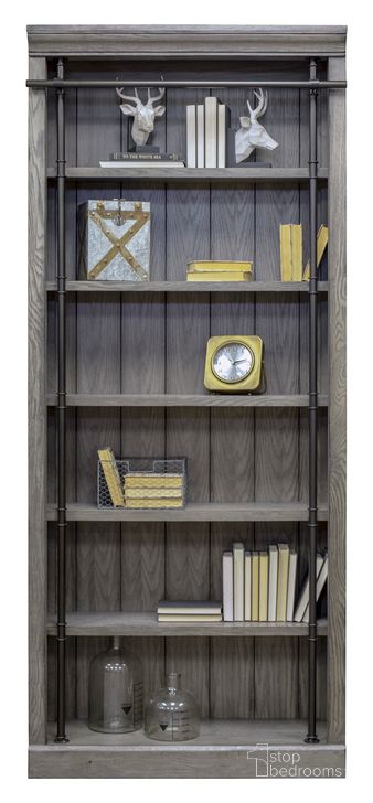 The appearance of Avondale 96 Inch Tall Wood Bookcase In Weathered Gray designed by Martin Furniture in the country / farmhouse interior design. This weathered gray piece of furniture  was selected by 1StopBedrooms from Avondale Collection to add a touch of cosiness and style into your home. Sku: AE4094G. Material: Wood. Product Type: Bookcase. Image1