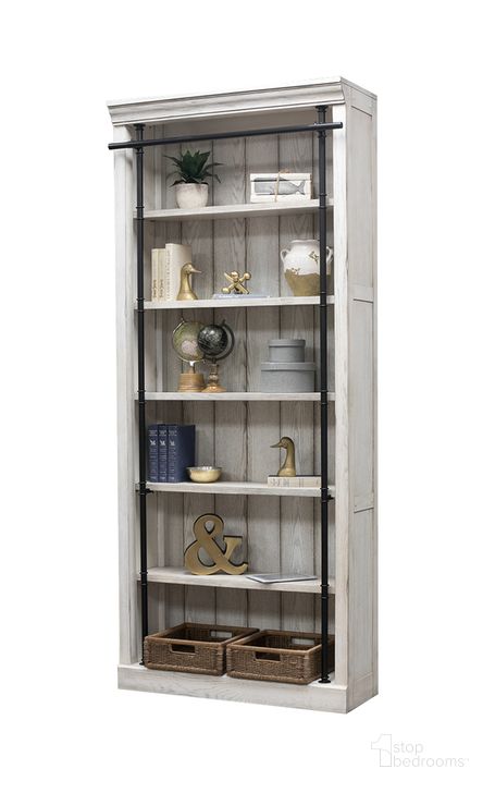 The appearance of Avondale 96 Inch Tall Wood Bookcase In White designed by Martin Furniture in the country / farmhouse interior design. This white piece of furniture  was selected by 1StopBedrooms from Avondale Collection to add a touch of cosiness and style into your home. Sku: AE4094W. Material: Wood. Product Type: Bookcase. Image1