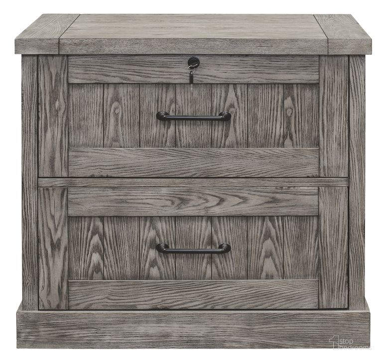 The appearance of Avondale Lateral File with Locking Legal and Letter File Drawer In Weathered Gray designed by Martin Furniture in the country / farmhouse interior design. This weathered gray piece of furniture  was selected by 1StopBedrooms from Avondale Collection to add a touch of cosiness and style into your home. Sku: AE450G. Material: Wood. Product Type: File Cabinet. Image1