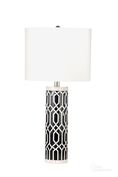 The appearance of Baaker Table Lamp In Black and White designed by Bassett Mirror Company in the traditional interior design. This black/white piece of furniture  was selected by 1StopBedrooms from  to add a touch of cosiness and style into your home. Sku: L4304T. Material: Bone. Product Type: Table Lamp. Image1