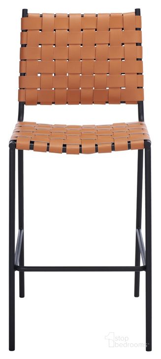 The appearance of Bahari Woven Counter Stool in Cognac BST3010B designed by Safavieh in the modern / contemporary interior design. This cognac piece of furniture  was selected by 1StopBedrooms from Bahari Collection to add a touch of cosiness and style into your home. Sku: BST3010B. Material: Metal. Product Type: Barstool. Image1