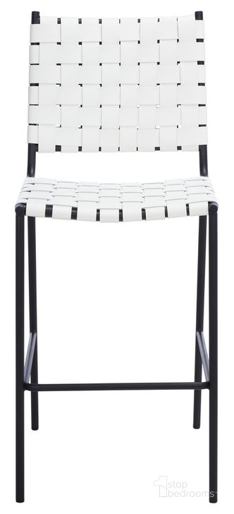 The appearance of Bahari Woven Counter Stool in White and Black designed by Safavieh in the modern / contemporary interior design. This white and black piece of furniture  was selected by 1StopBedrooms from Bahari Collection to add a touch of cosiness and style into your home. Sku: BST3010D. Material: Metal. Product Type: Barstool. Image1
