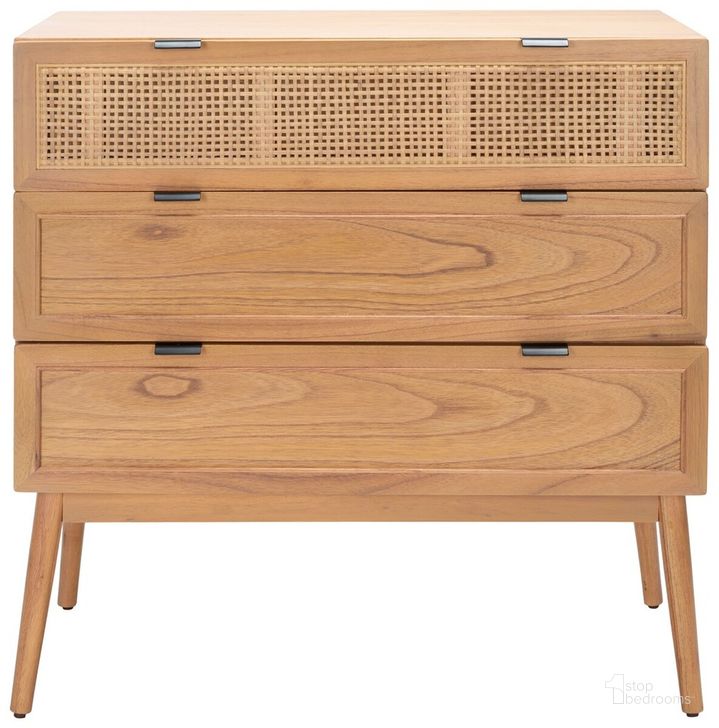 The appearance of Baisley 3 Drawer Rattan Chest in Natural designed by Safavieh in the modern / contemporary interior design. This natural piece of furniture  was selected by 1StopBedrooms from Baisley Collection to add a touch of cosiness and style into your home. Sku: CHS5000A. Material: Wood. Product Type: Chest. Image1