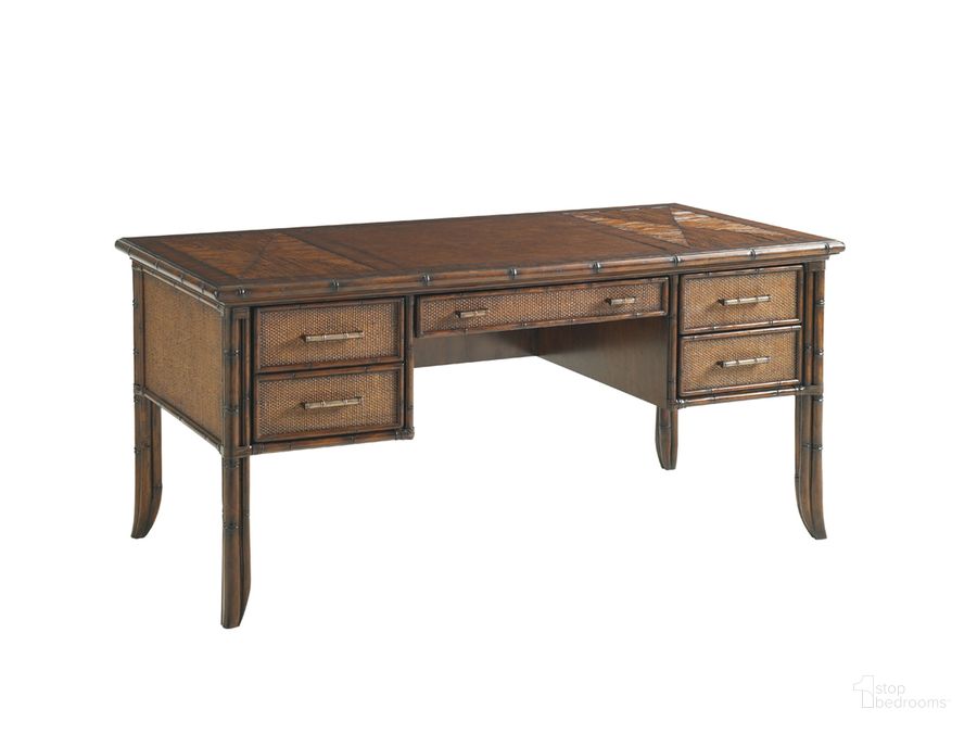 The appearance of Bal Harbour Sienna Paradise Isle Desk designed by Sligh in the transitional interior design. This brown piece of furniture  was selected by 1StopBedrooms from Bal Harbour Collection to add a touch of cosiness and style into your home. Sku: 04-293SA-410. Material: Wood. Product Type: Writing Desk. Image1