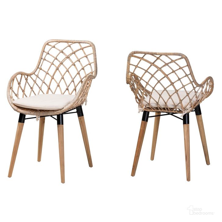 The appearance of Ballerina Teak Wood and Rattan Dining Chair Set of 2 In Grey and Natural Brown designed by Baxton Studio in the bohemian interior design. This brown and gray piece of furniture  was selected by 1StopBedrooms from Ballerina Collection to add a touch of cosiness and style into your home. Sku: Balerina1-Light Grey Rattan-DC. Material: Metal. Product Type: Dining Chair. Image1