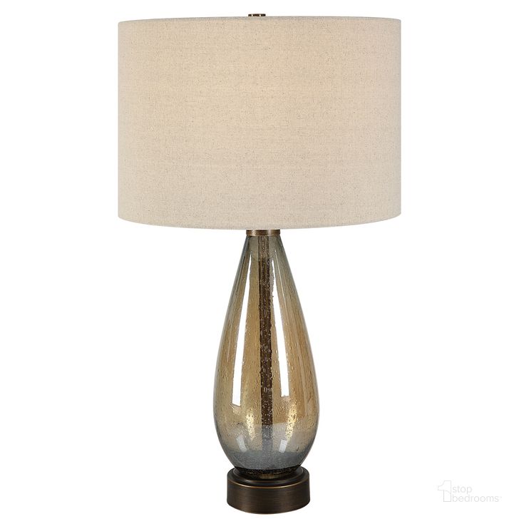 The appearance of Baltic Teardrop Glass Table Lamp In Bronze designed by Uttermost in the  interior design. This bronze piece of furniture  was selected by 1StopBedrooms from Baltic Collection to add a touch of cosiness and style into your home. Sku: 30230. Product Type: Table Lamp. Material: Iron. Image1