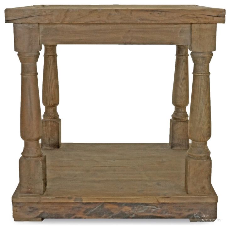 The appearance of Balustrade End Table In Brown designed by Primitive Collections in the rustic / southwestern interior design. This brown piece of furniture  was selected by 1StopBedrooms from  to add a touch of cosiness and style into your home. Sku: PC11110310. Product Type: End Table. Material: Pine.