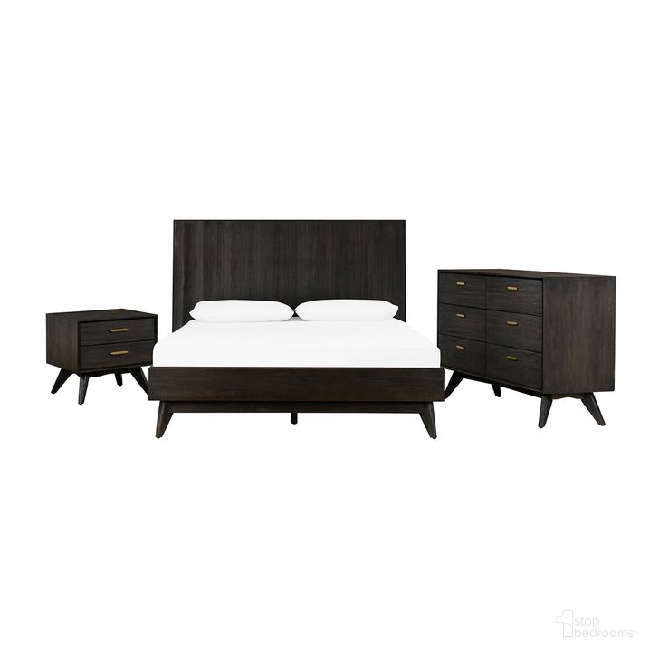 The appearance of Baly 3-Piece Acacia King Loft Bed and Nightstands Bedroom Set designed by Armen Living in the modern / contemporary interior design. This brown and gray piece of furniture  was selected by 1StopBedrooms from Baly Collection to add a touch of cosiness and style into your home. Sku: LCLFBDKGBX1;LCLFBDKGBX2;LCLFLABR;LCLFLABR. Material: Wood. Product Type: Bedroom Set. Bed Size: King. Image1