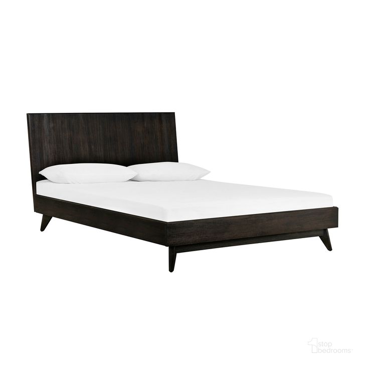 The appearance of Baly Acacia Mid-Century King Platform Bed designed by Armen Living in the transitional interior design. This brown and gray piece of furniture  was selected by 1StopBedrooms from Baly Collection to add a touch of cosiness and style into your home. Sku: LCLFBDKGBX1;LCLFBDKGBX2. Bed Type: Platform Bed. Material: Wood. Product Type: Platform Bed. Bed Size: King. Image1
