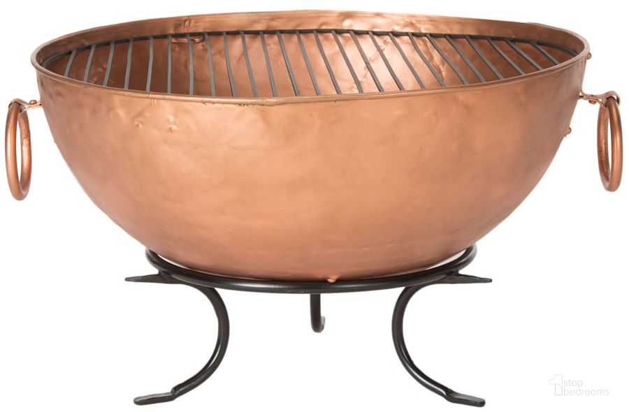 The appearance of Bangkok Copper and Black Fire Pit designed by Safavieh in the modern / contemporary interior design. This black and copper piece of furniture  was selected by 1StopBedrooms from Safavieh PIT Collection to add a touch of cosiness and style into your home. Sku: PIT1005A. Material: Steel. Product Type: Fireplace. Image1