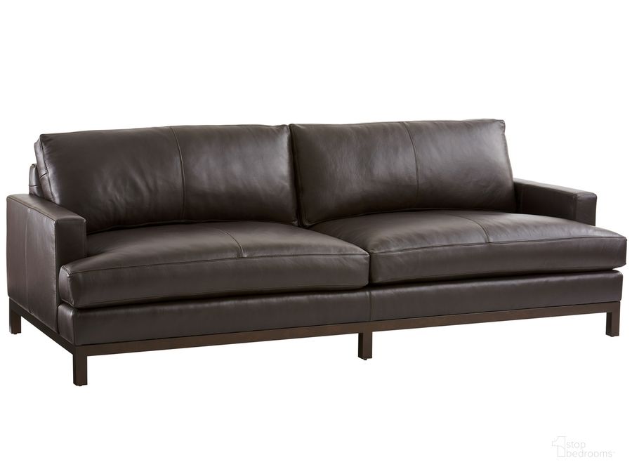 The appearance of Barclay Butera Horizon Leather Sofa 01-5178-33-01-40 designed by Barclay Butera in the modern / contemporary interior design. This black piece of furniture  was selected by 1StopBedrooms from Barclay Butera Collection to add a touch of cosiness and style into your home. Sku: 01-5178-33-01-40. Material: Wood. Product Type: Sofa. Image1