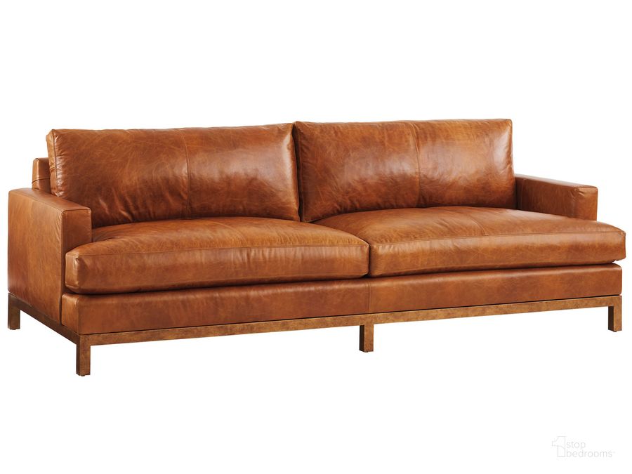 The appearance of Barclay Butera Horizon Leather Sofa 01-5178-33-02-40 designed by Barclay Butera in the modern / contemporary interior design. This brown piece of furniture  was selected by 1StopBedrooms from Barclay Butera Collection to add a touch of cosiness and style into your home. Sku: 01-5178-33-02-40. Material: Wood. Product Type: Sofa. Image1
