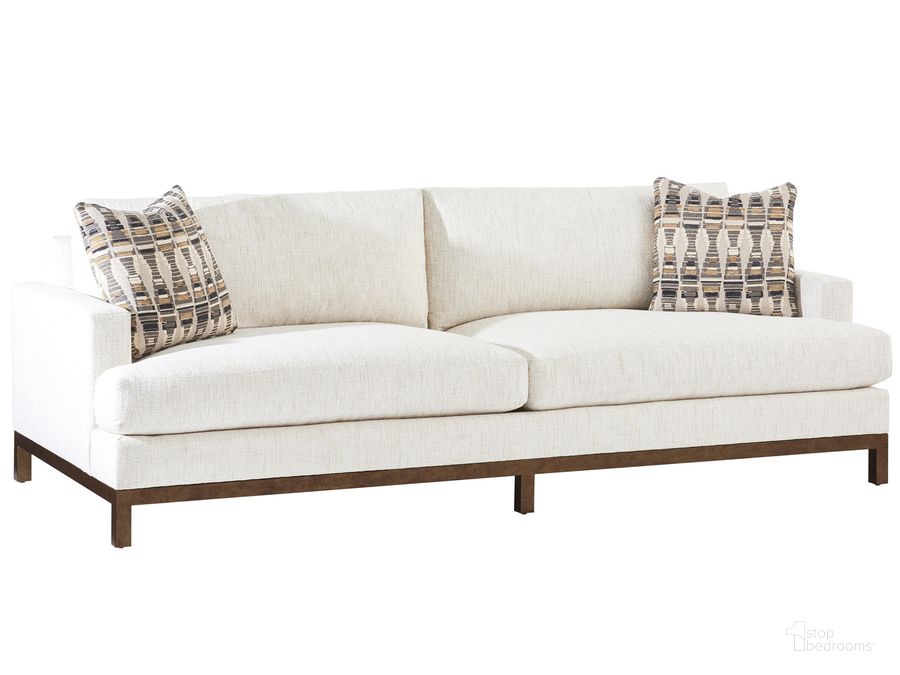 The appearance of Barclay Butera Horizon Sofa In Bronze designed by Barclay Butera in the transitional interior design. This creamy pearl piece of furniture  was selected by 1StopBedrooms from Barclay Butera Collection to add a touch of cosiness and style into your home. Sku: 01-5178-33BR-40. Material: Wood. Product Type: Sofa. Image1