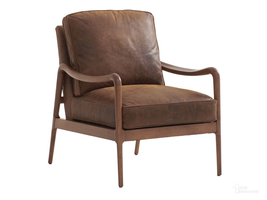 The appearance of Barclay Butera Upholstery Leblanc Leather Chair designed by Barclay Butera in the transitional interior design. This  piece of furniture  was selected by 1StopBedrooms from  to add a touch of cosiness and style into your home. Sku: 01-5308-11-LL-40. Material: Leather. Product Type: Living Room Chair. Image1