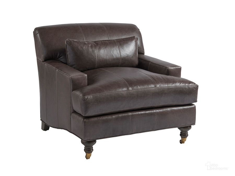 The appearance of Barclay Butera Upholstery Oxford Leather Chair designed by Barclay Butera in the transitional interior design. This  piece of furniture  was selected by 1StopBedrooms from  to add a touch of cosiness and style into your home. Sku: 01-5160-11-LL-40. Material: Leather. Product Type: Living Room Chair. Image1
