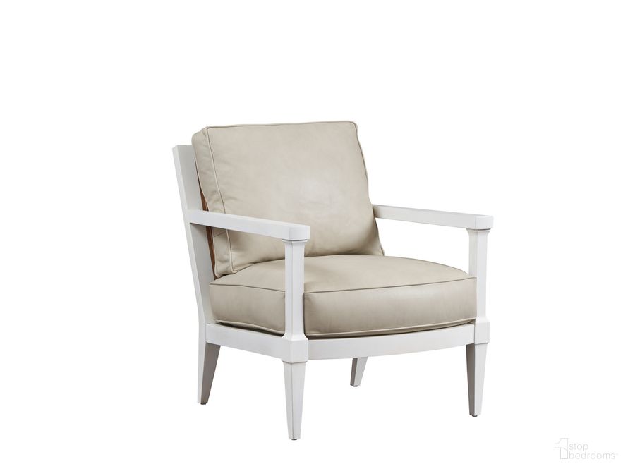 The appearance of Barclay Butera Upholstery Splashes Leather Chair 01-5304-11-LL-41 designed by Barclay Butera in the transitional interior design. This ivory piece of furniture  was selected by 1StopBedrooms from Barclay Butera Collection to add a touch of cosiness and style into your home. Sku: 01-5304-11-LL-41. Product Type: Accent Chair. Image1