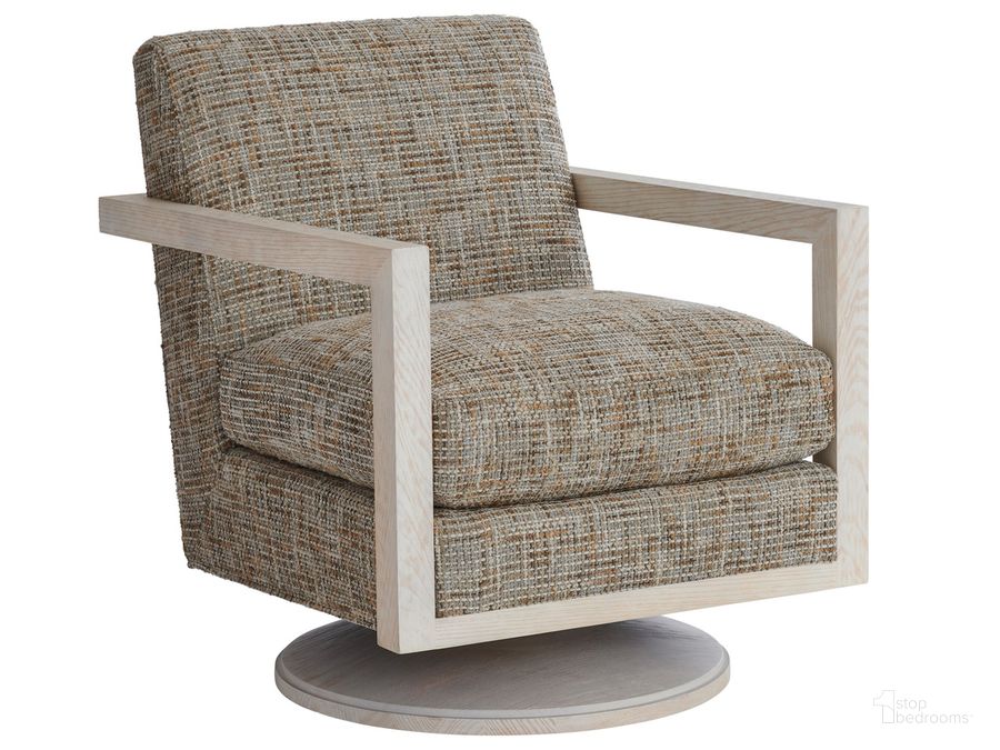 The appearance of Barclay Butera Willa Swivel Chair 01-5331-11SW-42 designed by Barclay Butera in the transitional interior design. This cream piece of furniture  was selected by 1StopBedrooms from Barclay Butera Collection to add a touch of cosiness and style into your home. Sku: 01-5331-11SW-42. Material: Wood. Product Type: Accent Chair. Image1