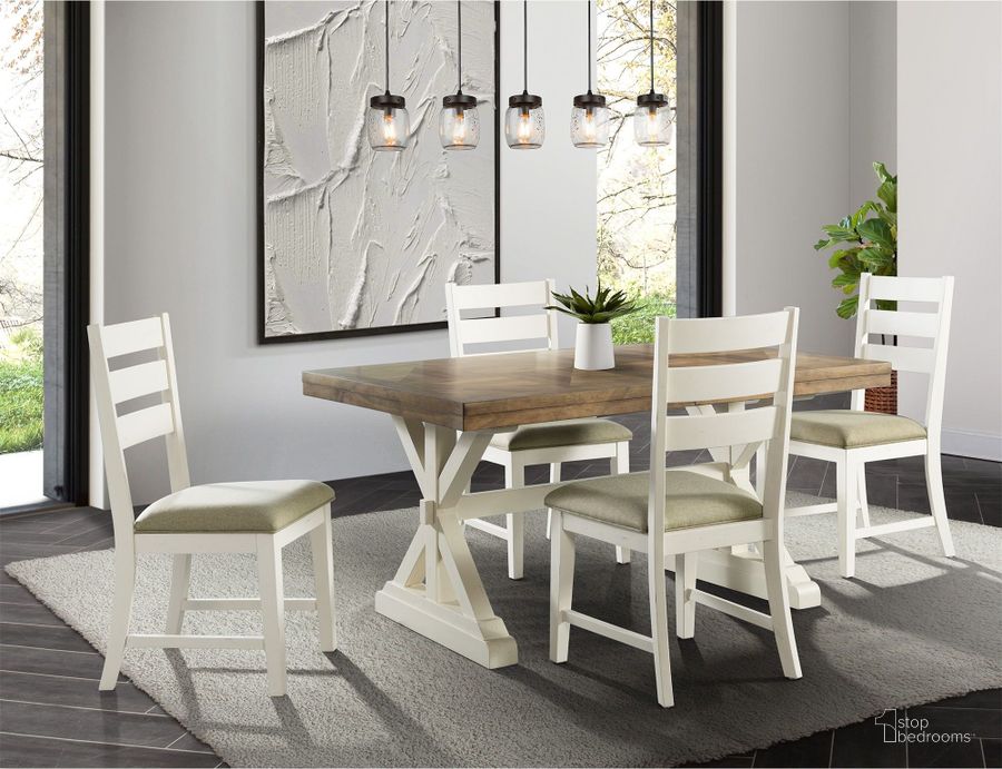 The appearance of Barrett Natural And White Extendable Rectangle Dining Room Set designed by Picket House in the transitional interior design. This white beige piece of furniture  was selected by 1StopBedrooms from Barrett Collection to add a touch of cosiness and style into your home. Sku: DPK100RKDT;DPK100RKDB;DPK100SC. Material: Wood. Product Type: Dining Room Set. Size: 60". Image1