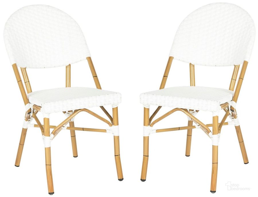 The appearance of Barrow Off White Stacking Indoor/Outdoor Side Chair Set of 2 FOX5203C designed by Safavieh in the coastal interior design. This white piece of furniture  was selected by 1StopBedrooms from Barrow Collection to add a touch of cosiness and style into your home. Sku: FOX5203C-SET2. Material: Aluminum. Product Type: Side Chair. Image1