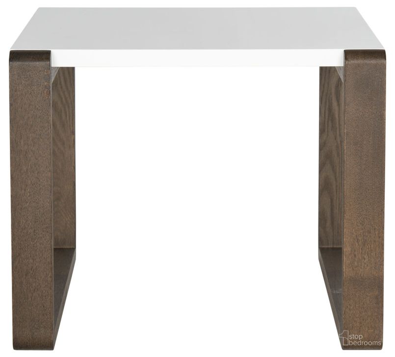 The appearance of Bartholomew Scandinavian White and Dark Brown End Table designed by Safavieh in the modern / contemporary interior design. This white and brown piece of furniture  was selected by 1StopBedrooms from Bartholomew Collection to add a touch of cosiness and style into your home. Sku: FOX4211A. Material: Wood. Product Type: Accent Table. Image1