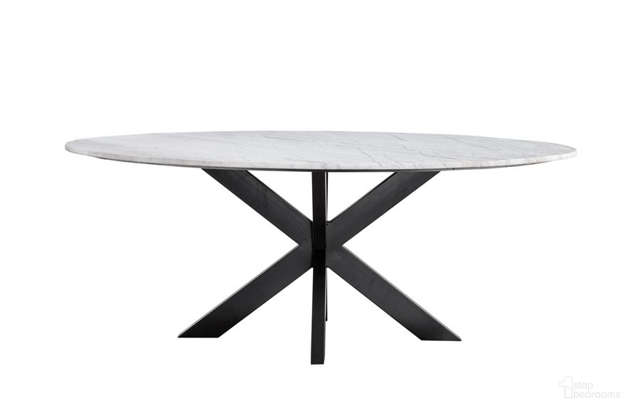 The appearance of Barton Dining Table In Black designed by Bassett Mirror Company in the modern / contemporary interior design. This black piece of furniture  was selected by 1StopBedrooms from Barton Collection to add a touch of cosiness and style into your home. Sku: 7086-DR-640B;7086-DR-640T. Table Base Style: Pedestal. Table Top Shape: Round. Material: Marble. Product Type: Dining Table. Image1