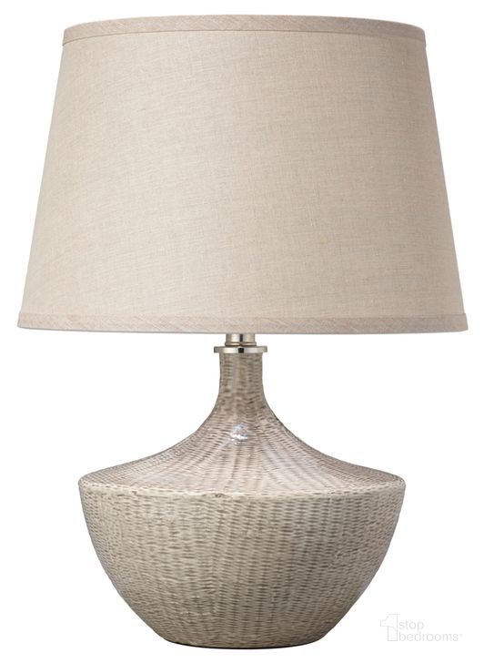 The appearance of Basketweave Table Lamp designed by Jamie Young Company in the traditional interior design. This off white piece of furniture  was selected by 1StopBedrooms from Basketweave Collection to add a touch of cosiness and style into your home. Sku: 9BASKWHC255M. Material: Ceramic. Product Type: Table Lamp. Image1