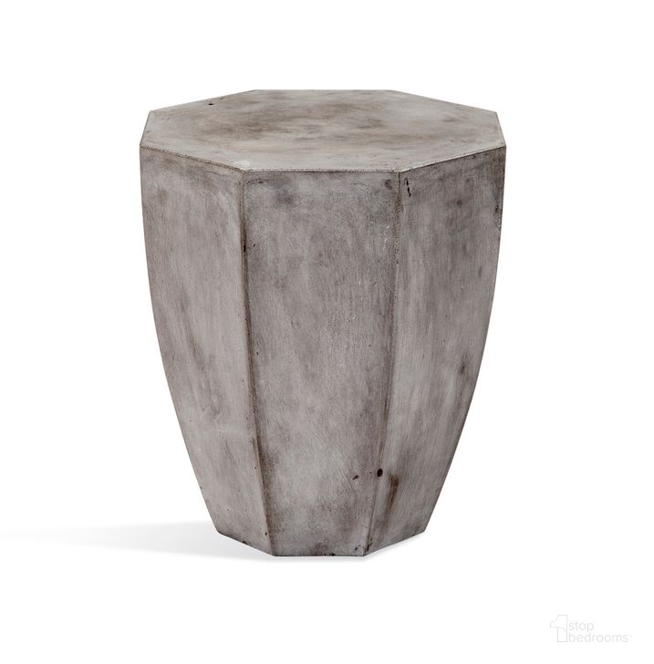 The appearance of Babaloo Octagon End Table In Gray designed by Bassett Mirror Company in the rustic / southwestern interior design. This gray piece of furniture  was selected by 1StopBedrooms from Babalou Collection to add a touch of cosiness and style into your home. Sku: 6670-LR-260. Product Type: End Table. Material: Concrete. Image1