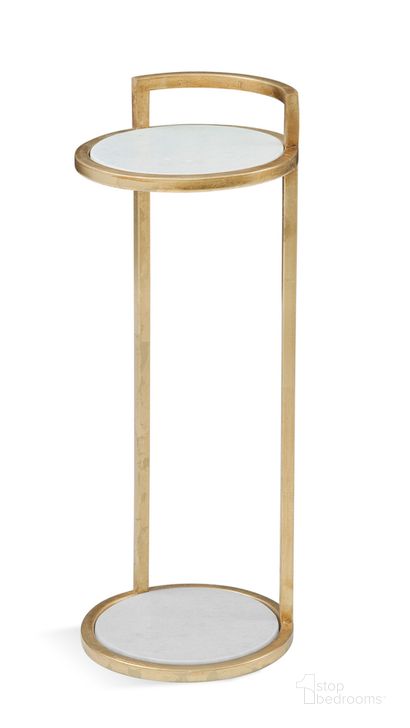 The appearance of Surrey Scatter Table In Gold designed by Bassett Mirror Company in the modern / contemporary interior design. This gold piece of furniture  was selected by 1StopBedrooms from Surrey Collection to add a touch of cosiness and style into your home. Sku: 5880-LR-222. Material: Marble. Product Type: Accent Table.