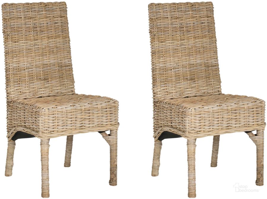 The appearance of Beacon Natural Rattan 18 Inch Side Chair Set of 2 designed by Safavieh in the country / farmhouse interior design. This natural piece of furniture  was selected by 1StopBedrooms from Safavieh FOX Collection to add a touch of cosiness and style into your home. Sku: FOX6519A-SET2. Product Type: Dining Chair. Material: Rattan. Image1