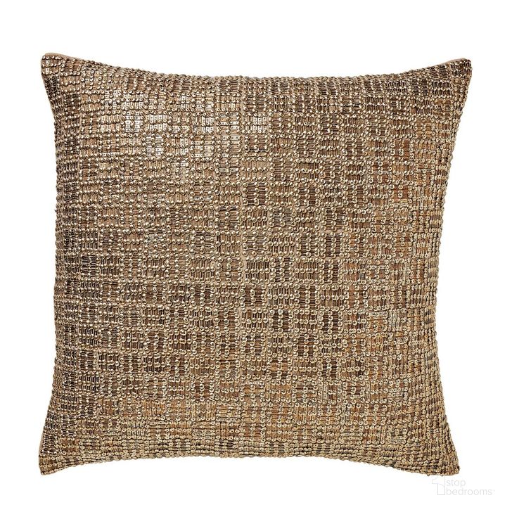 The appearance of Beaded Basketweave Pillow In Antique Gold designed by Global Views in the modern / contemporary interior design. This gold piece of furniture  was selected by 1StopBedrooms from Beaded Collection to add a touch of cosiness and style into your home. Sku: AS7.90039. Product Type: Pillow. Image1