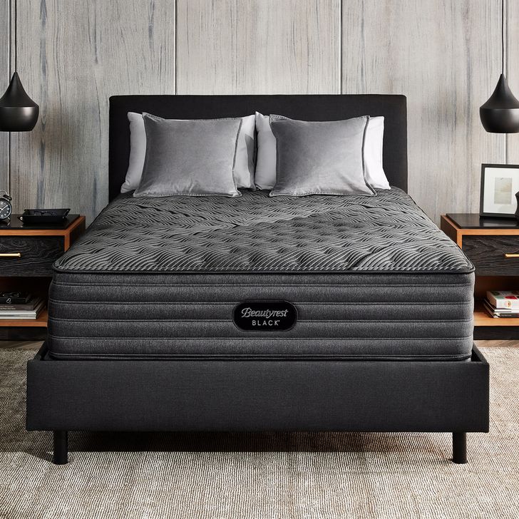 The appearance of Beautyrest Black L-Class Firm California King Mattress designed by Beautyrest in the modern / contemporary interior design. This black charcoal piece of furniture  was selected by 1StopBedrooms from Black Collection to add a touch of cosiness and style into your home. Sku: 700811472-1070. Product Type: Mattress. Bed Size: California King. Size: California King. Comfort Level: Firm. Mattress Top: Memory Foam Top. Mattress Type: Innerspring. Comfort Level: Firm. Mattress Thickness: 13.5". Material: Foam. Image1