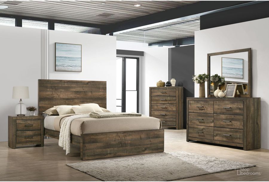 The appearance of Beckett Walnut Panel Bedroom Set designed by Picket House in the rustic / southwestern interior design. This brown piece of furniture  was selected by 1StopBedrooms from Beckett Collection to add a touch of cosiness and style into your home. Sku: BY500QHF;BY520QKR;BY500NS. Product Type: Bedroom Set. Bed Size: Queen. Material: Rubberwood. Image1
