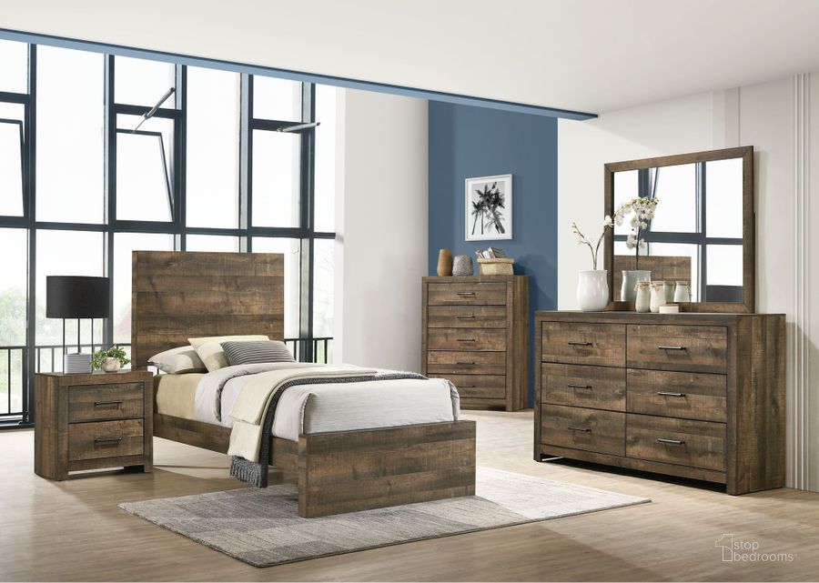 The appearance of Beckett Walnut Youth Panel Bedroom Set designed by Picket House in the rustic / southwestern interior design. This brown piece of furniture  was selected by 1StopBedrooms from Beckett Collection to add a touch of cosiness and style into your home. Sku: BY500THF;BY520TFR;BY500NS. Product Type: Bedroom Set. Bed Size: Twin. Material: Rubberwood. Image1