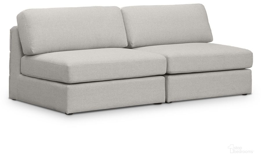 The appearance of Beckham Durable Linen Textured Fabric Modular Sofa In Beige designed by Meridian in the modern / contemporary interior design. This beige linen piece of furniture  was selected by 1StopBedrooms from Beckham Collection to add a touch of cosiness and style into your home. Sku: 681Beige-S76B-1;681Beige-S76B-2. Material: Wood. Product Type: Sofa. Image1