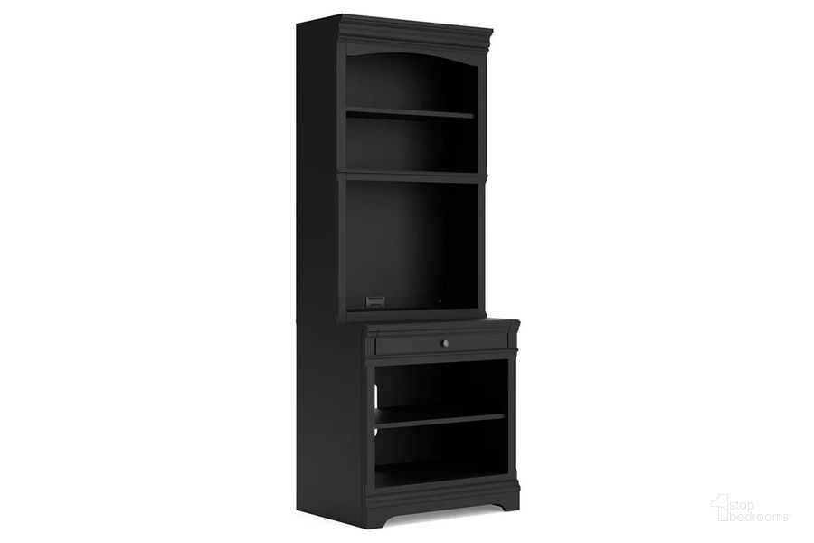 The appearance of Beckincreek Bookcase In Black designed by Signature Design by Ashley in the traditional interior design. This black piece of furniture  was selected by 1StopBedrooms from Beckincreek Collection to add a touch of cosiness and style into your home. Sku: H778-40T;H778-41B. Material: Wood. Product Type: Bookcase. Image1