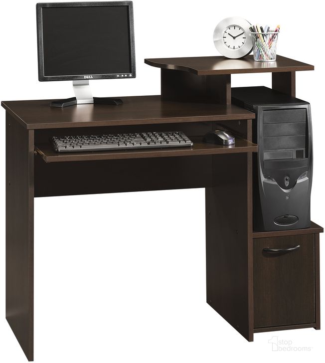 The appearance of Beginnings Computer Desk In Cinnamon Cherry designed by Sauder in the transitional interior design. This cinnamon cherry piece of furniture  was selected by 1StopBedrooms from Beginnings Collection to add a touch of cosiness and style into your home. Sku: 408726. Product Type: Computer Desk. Material: Engineered Wood. Image1