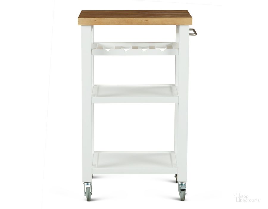 The appearance of Belden White Kitchen Cart designed by Steve Silver in the transitional interior design. This white piece of furniture  was selected by 1StopBedrooms from Belden Collection to add a touch of cosiness and style into your home. Sku: BD150CKW. Material: Wood. Product Type: Kitchen Cart. Image1