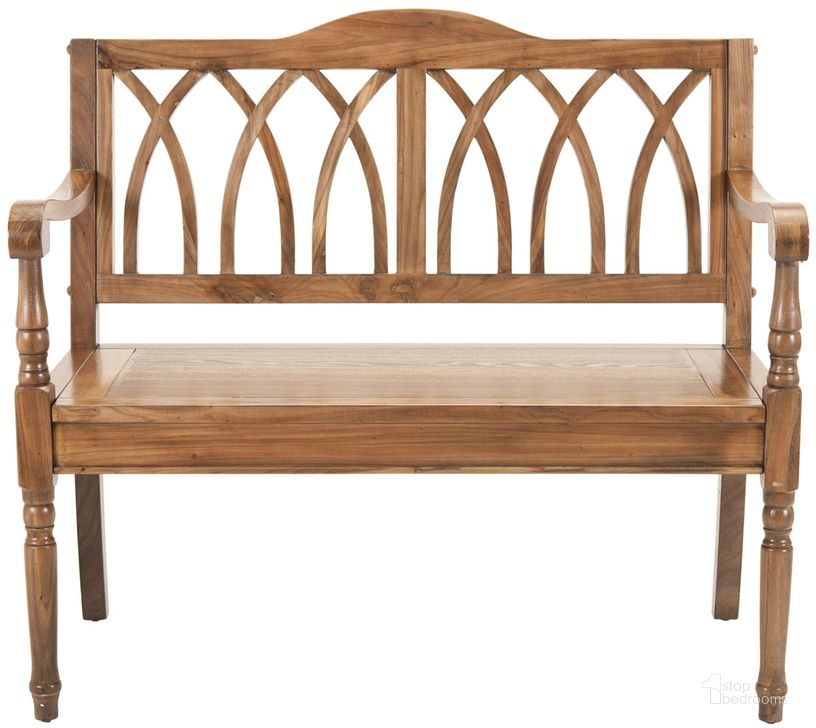 The appearance of Benjamin Oak Bench designed by Safavieh in the traditional interior design. This oak piece of furniture  was selected by 1StopBedrooms from Benjamin Collection to add a touch of cosiness and style into your home. Sku: AMH6500E. Material: Wood. Product Type: Bench. Image1