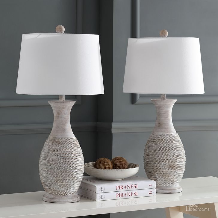 The appearance of Bentlee Gray Table Lamp Set of 2 designed by Safavieh in the modern / contemporary interior design. This grey piece of furniture  was selected by 1StopBedrooms from Safavieh TBL Collection to add a touch of cosiness and style into your home. Sku: TBL4131A-SET2. Product Type: Table Lamp. Image1