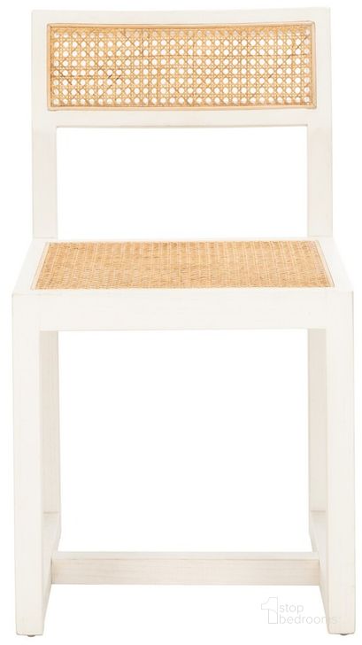 The appearance of Bernice White and Natural Cane Dining Chair designed by Safavieh in the modern / contemporary interior design. This white and natural piece of furniture  was selected by 1StopBedrooms from Bernice Collection to add a touch of cosiness and style into your home. Sku: DCH9502A. Material: Wood. Product Type: Dining Chair. Image1