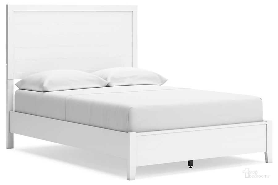The appearance of Binterglen Full Panel Bed In White designed by Signature Design by Ashley in the transitional interior design. This white piece of furniture  was selected by 1StopBedrooms from Binterglen Collection to add a touch of cosiness and style into your home. Sku: B427-83;B427-87. Bed Type: Panel Bed. Material: Wood. Product Type: Panel Bed. Bed Size: Full. Image1