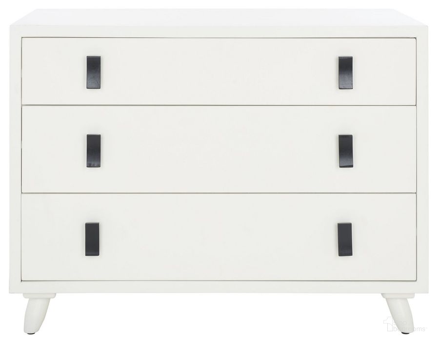 The appearance of Blaize 3 Drawer Chest in White designed by Safavieh in the modern / contemporary interior design. This white piece of furniture  was selected by 1StopBedrooms from Blaize Collection to add a touch of cosiness and style into your home. Sku: CHS6601C. Material: Wood. Product Type: Chest. Image1