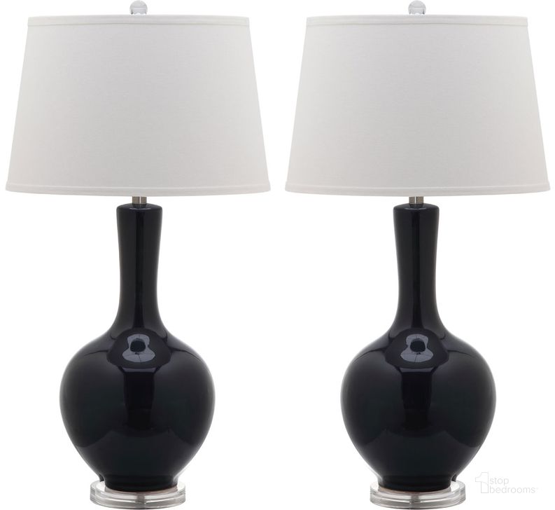 The appearance of Blanche Navy Gourd Table Lamp Set of 2 designed by Safavieh in the modern / contemporary interior design. This navy piece of furniture  was selected by 1StopBedrooms from Blanche Collection to add a touch of cosiness and style into your home. Sku: LIT4148A-SET2. Product Type: Table Lamp. Image1